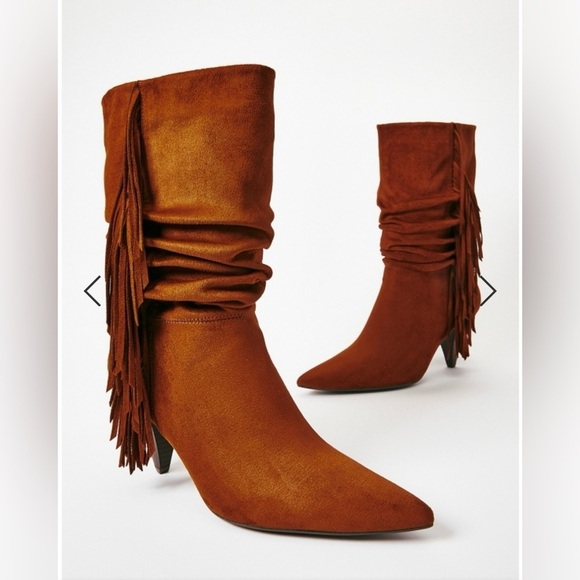 JUSTFAB SANNA Slouchy Boots NIB 7.5 Camel Color - Picture 2 of 11